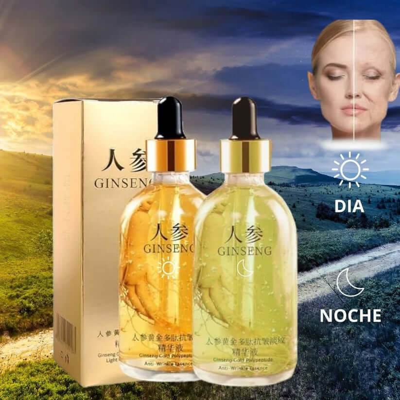 GINSENG Sérum Antiedad 😍 ¡COMPRA 1 Y RECIBE 2 SOLO HOY!
