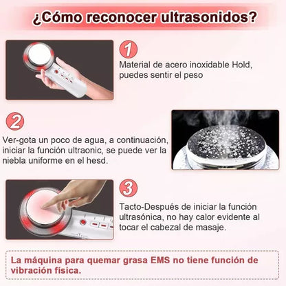 Masajeador Ultrasonido 3 en 1 de Cavitación.