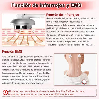 Masajeador Ultrasonido 3 en 1 de Cavitación.