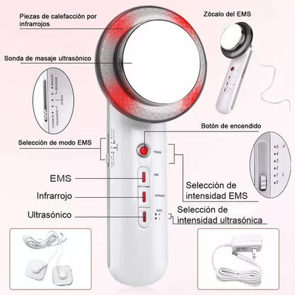Masajeador Ultrasonido 3 en 1 de Cavitación.