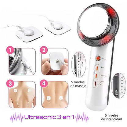 Masajeador Ultrasonido 3 en 1 de Cavitación.